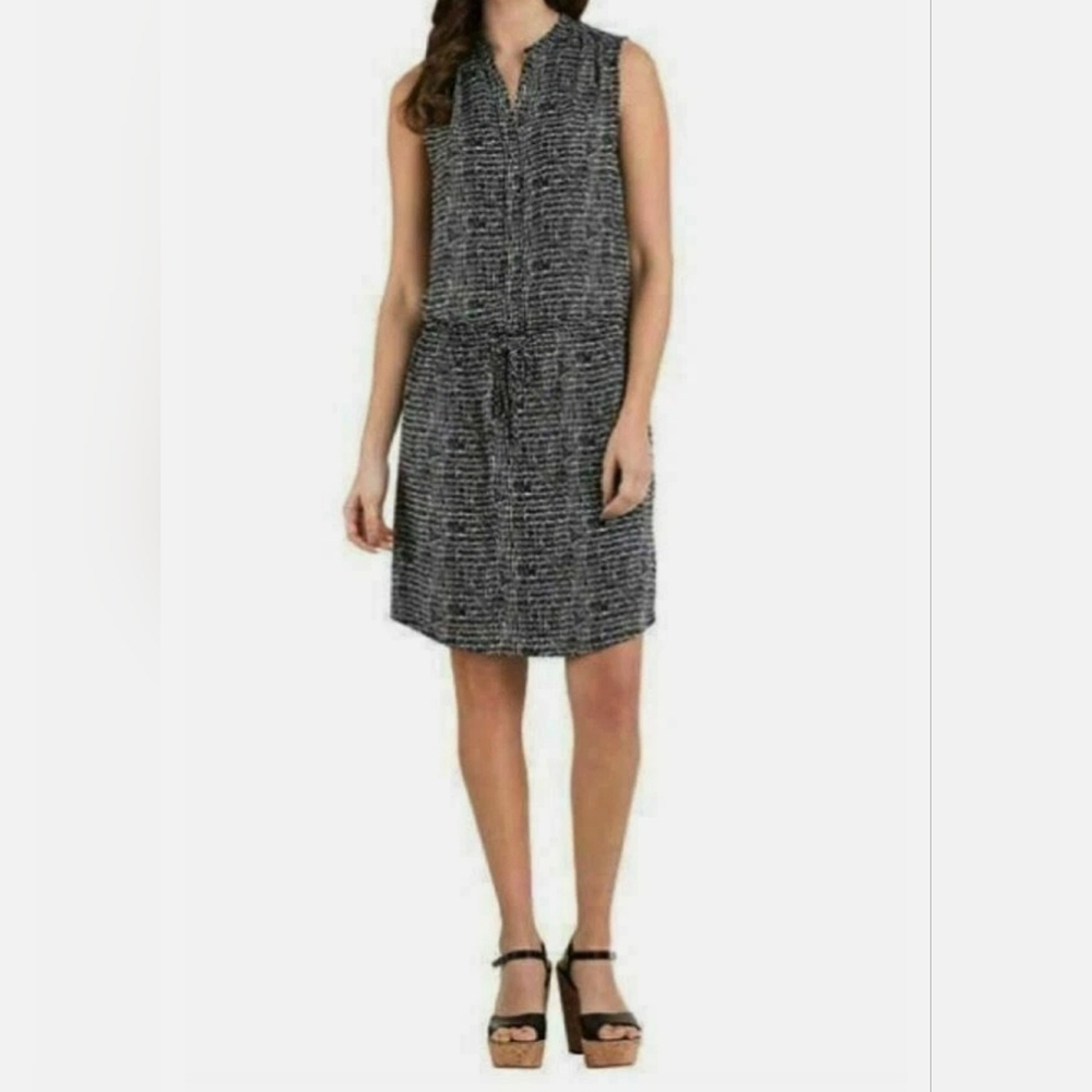 Hilary Radley Womens Size 2 Black & White Sleeveless Dress